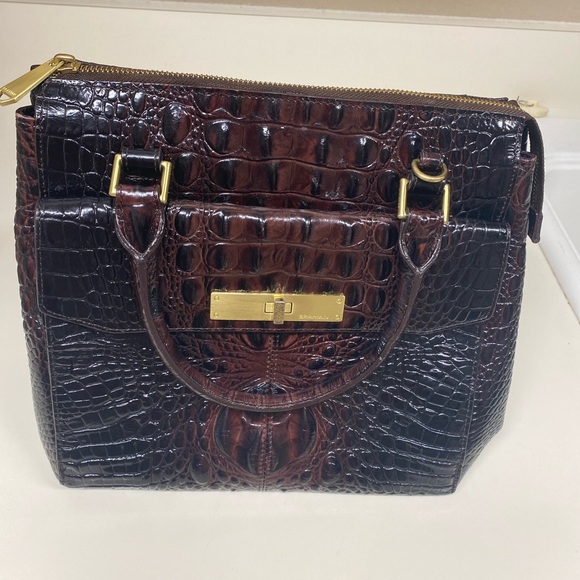 Brahmin Handbags - Brown Brahmin Alligator Satchel - preowned. *stain in interior